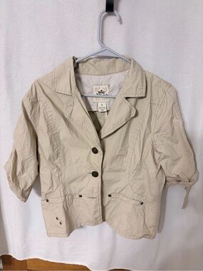 Nori Vintage Y2K Tan Cotton Blazer Jacket Boho Gorpcore